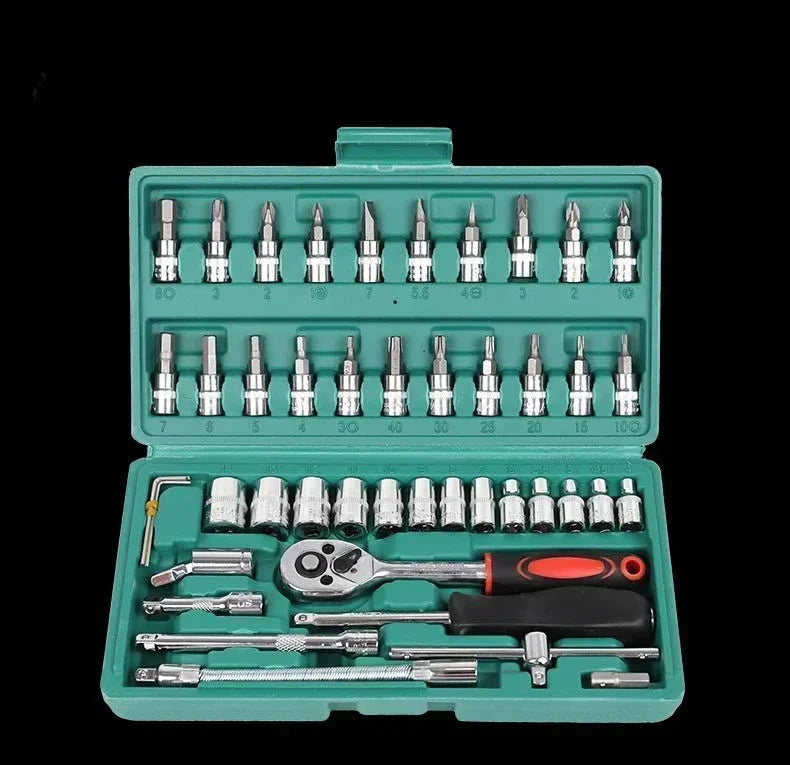 Jogo de Chaves 46 Peças: Kit Profissional para Reparo Automotivo e Metalurgia